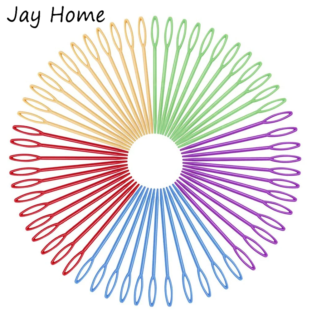 

30Pcs Large Eye Plastic Sewing Needles Colorful Weaving Needle 7cm 9cm Yarn Knitting Needles for DIY Sewing Stitching Crafts