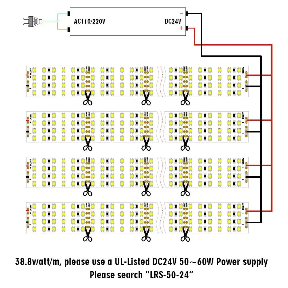 Яркие в четыре ряда гибкие светодиодные ленты-DC24V 3528SMD 146 светодиодный s/Ft CRI 95 1170 люмен/ft-супер яркий светодиодный скотч JK219