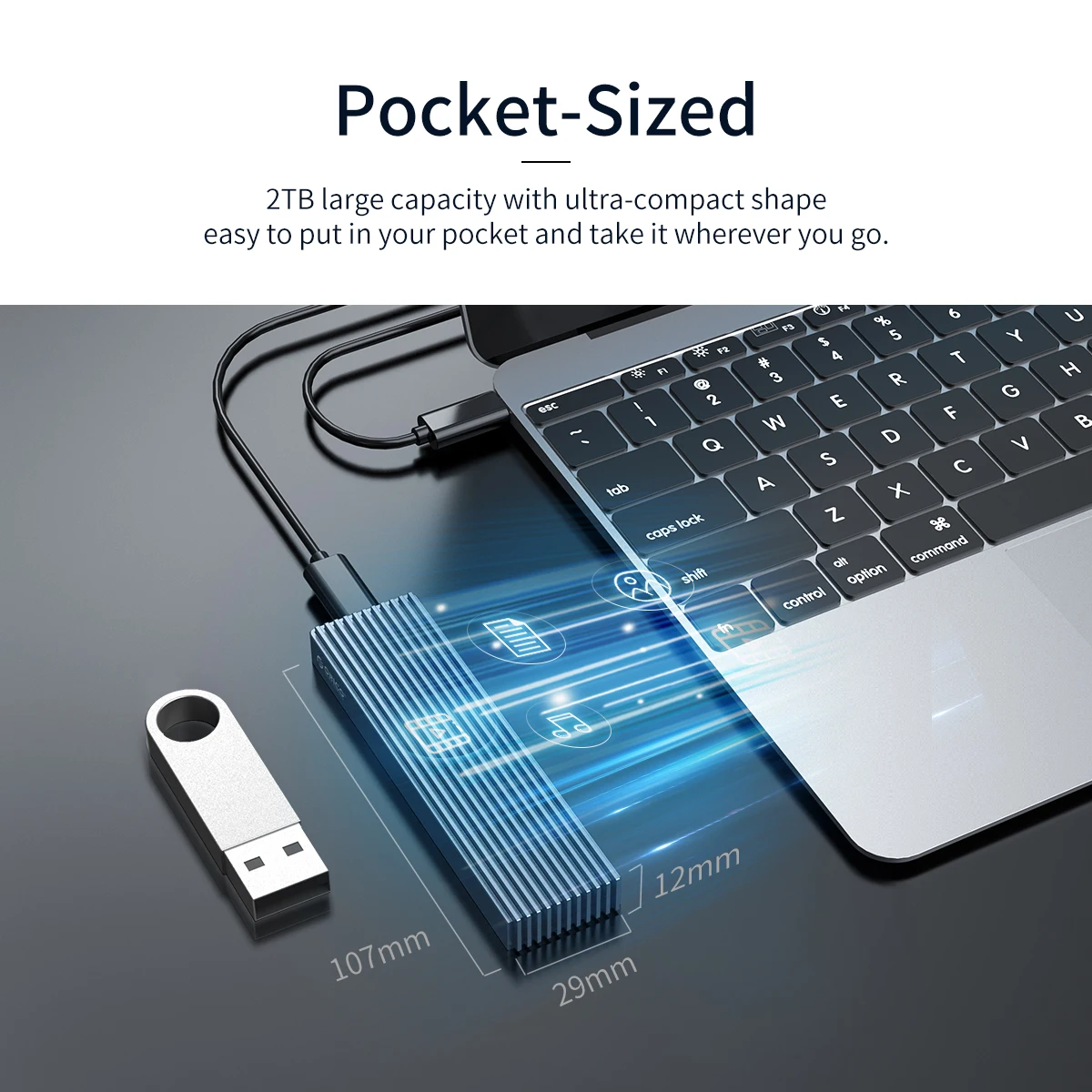 Caixa de Disco Caixa com tipo c para c Orico Nvme Ssd Usb c 10gbps Rígido M.2 Sata Cabo Tipo-c M2pj-c3 - M2pjm-c3 m2 8 High Quality Computador e Escritório