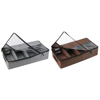 

Under Bed Storage Bag, Underbed Clothes Storage Organizer, Shoe Storage Container Durable with Adjustable Dividers, Clear Window