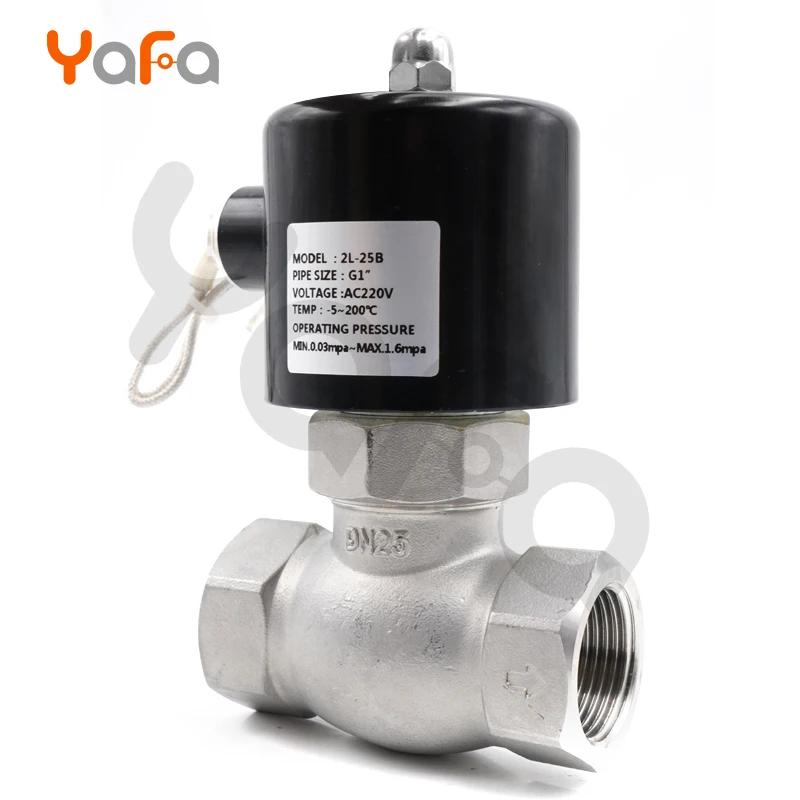 AC 220V DC 24 V, DN15 DN20 DN25 304 паровой электромагнитный клапан из нержавеющей стали, высокая термостойкость и высокое давление