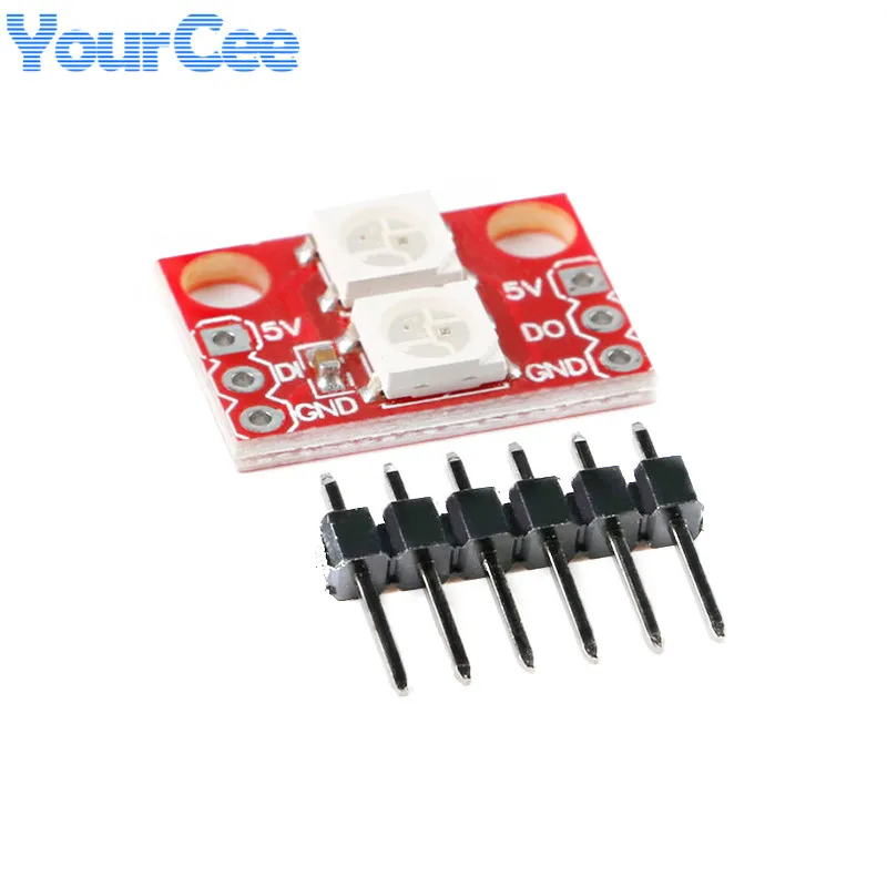 10Pieces WS2812B 2x2 4-Bit Full Color 5050 RGB LED Lamp Panel - Foto 8