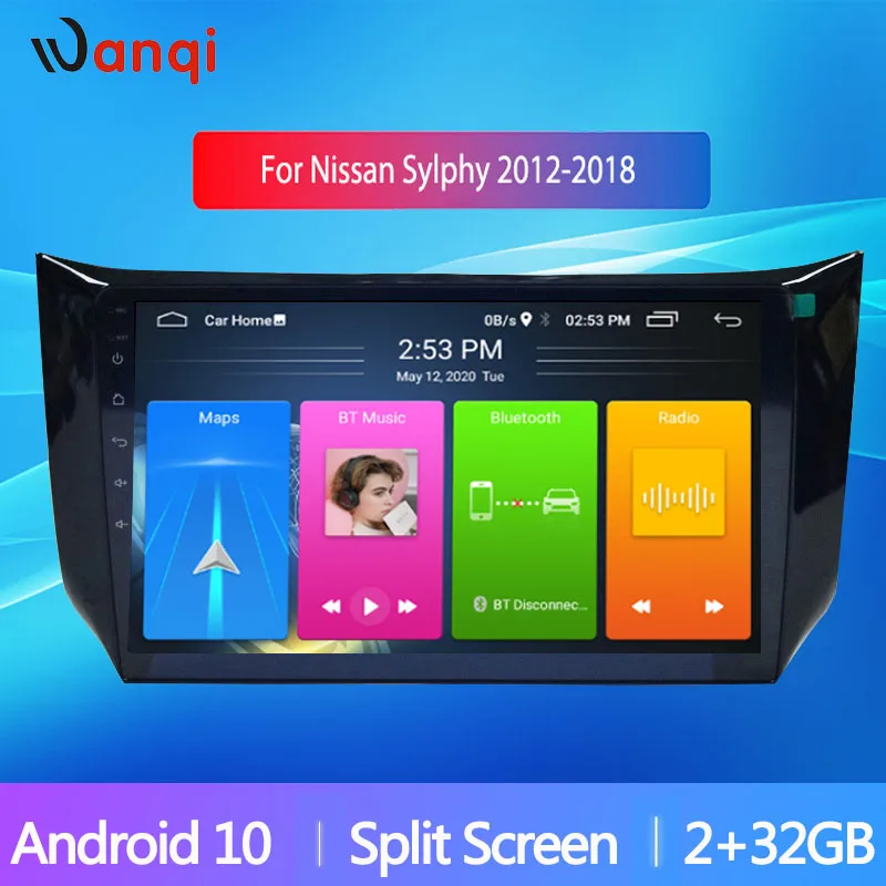 Автомагнитола 10 дюймов на Android для Nissan Sylphy B17 Sentra 2012 2013-2018 Авторадио GPS навигация