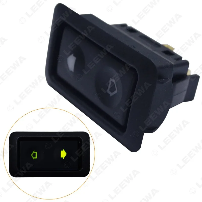 

Universal 6Pin 12V 24V Car Electric Window Switch Car Window Regulator Switch Green Lights