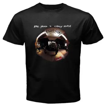

Neil Young Crazy Horse Ragged Glory Men's Black T-Shirt Size S-3XL 100% cotton