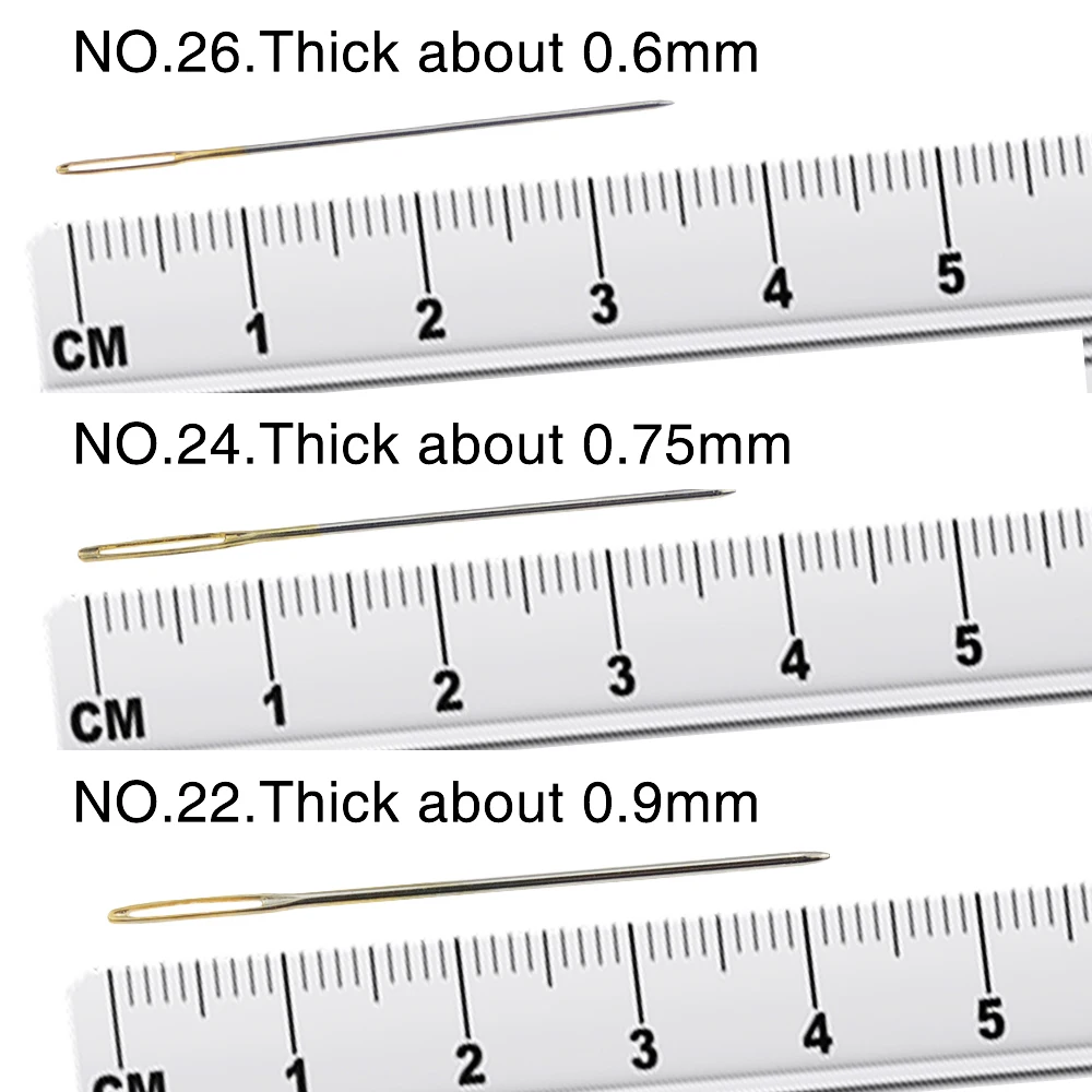 30Pcs Golden Embroidery Fabric Cross Stitch Cloth Needles Size 22# 24# 26# Sewing Accessories