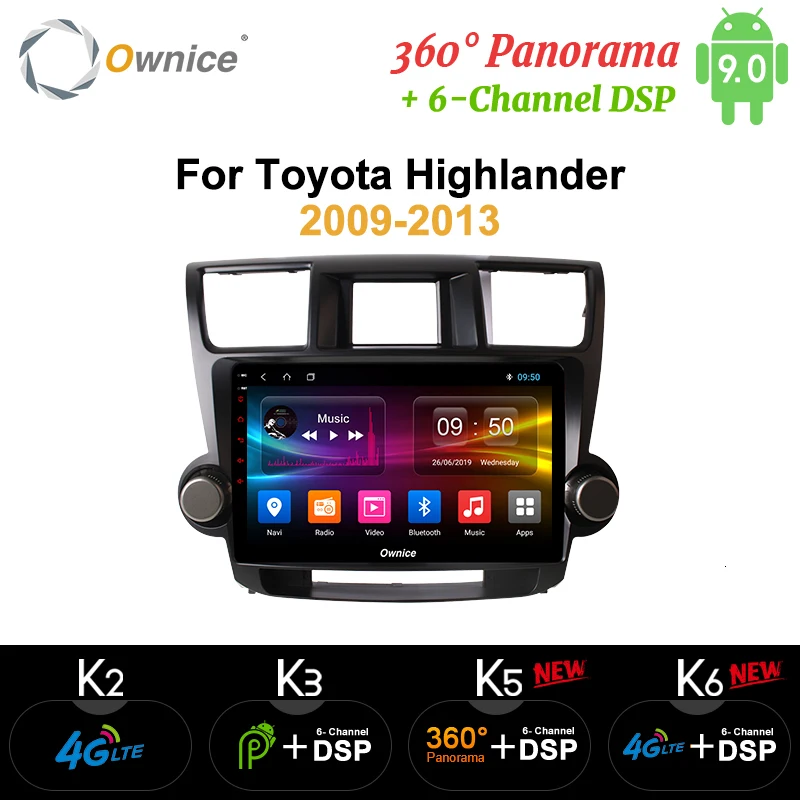 Ownice K1 K2 K3 10 1 &quotавтомобильное радио GPS DVD Navi для Toyota HIGHLANDER 2009 2013 2014 2015 Universal Android 9 0 8