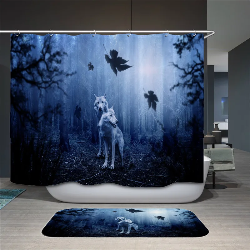 Shower curtain polyester high quality polyester fabric shower curtain waterproof hook bathroom shower curtain - Цвет: 79