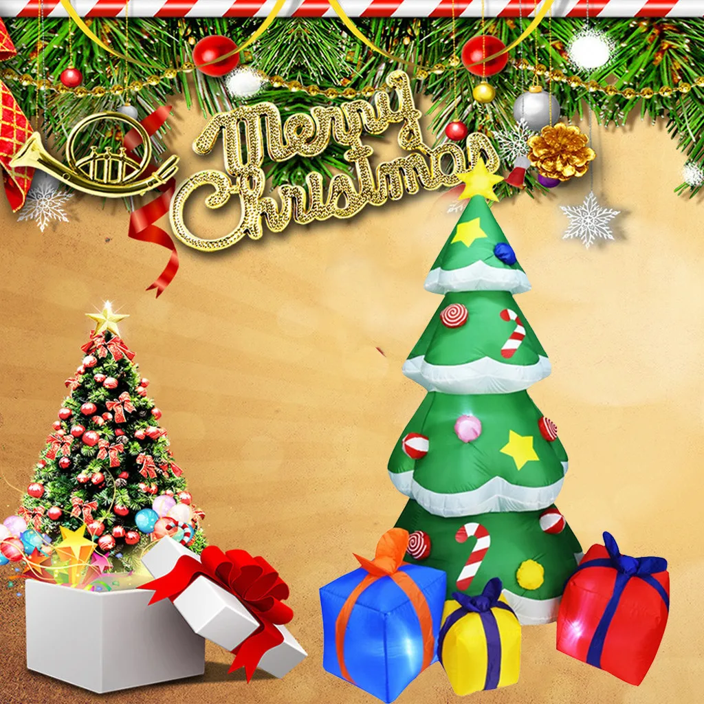 Надувные игрушки, рождественские игрушки, домашнее украшение садового орнамента, Надувное светодиодное освещение, Рождественская елка, украшение для газона, двора, Wy4