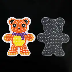 2 шт медведь Pegboard Perler бисер DIY животное Хама бусины PegboardsTemplate забавные DIY креативные 3d металлические головоломки