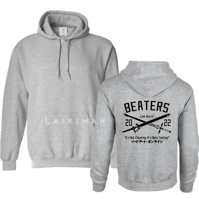 

SAO Beater Sweatshirt Cool men Fashion Simple Print Hoodies Hoody Russian Oversize Hoodies Loose Casual Fleece Hoodie