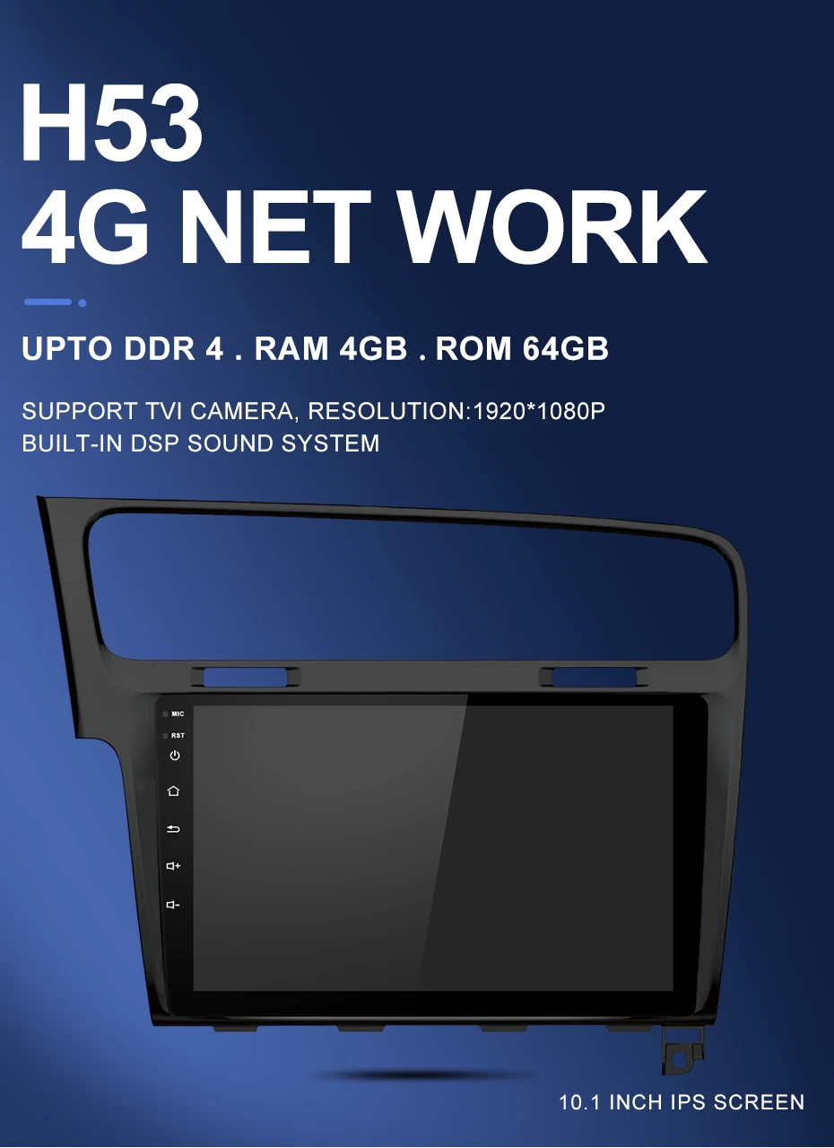 Flash Deal Isudar H53 4G Android 1 Din Auto Radio For VW/Volkswagen/Golf 7 Car Multimedia 8 Core RAM 4GB ROM 64GB GPS DVR 1080P Camera IPS 2