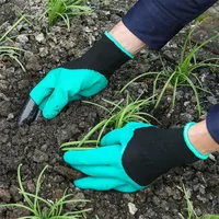 Garden Gloves With Claws ABS Plastic Garden Rubber Gloves Gardening Digging Planting Durable Waterproof Work Glove