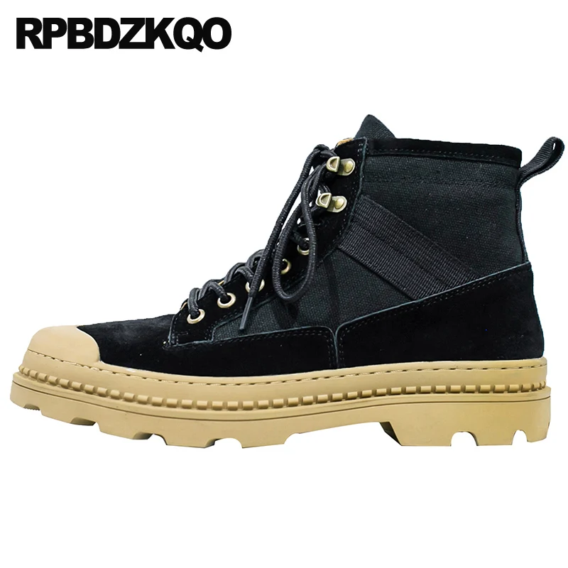 black suede tactical boots