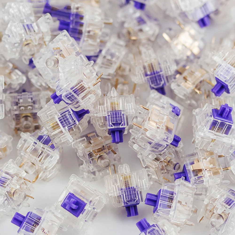 DUROCK Medium Tactile Switches 65g 67g Gold Plated Spring Purple Mechanical Keyboard Switch for MX Clear Zealio V2 Switches