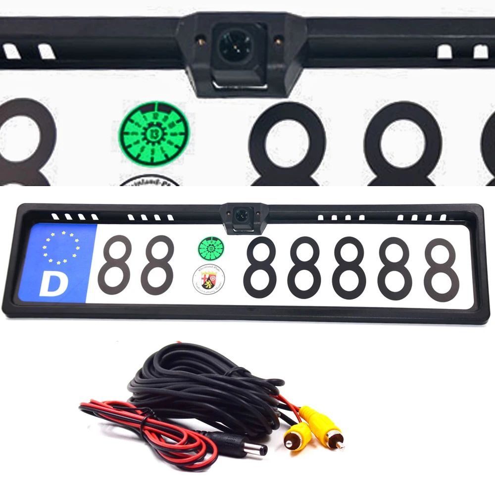 License Plate Frame Car Rear View Camera EU European Waterproof Night Vision Reverse Backup with 4 Or 8 12 LED Light