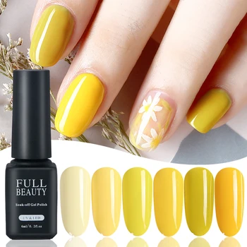 

6ml Gel Polish UV LED Nail Varnish For Manicure Yellow Colors Semi Permanent Polygel Top Coat Manicure Vernis Gellak LASM01-06
