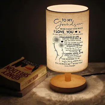 

"Grandpa To My Grandson Reading lamp bedside printed a meaningful blessing content he will continue beautiful gift "