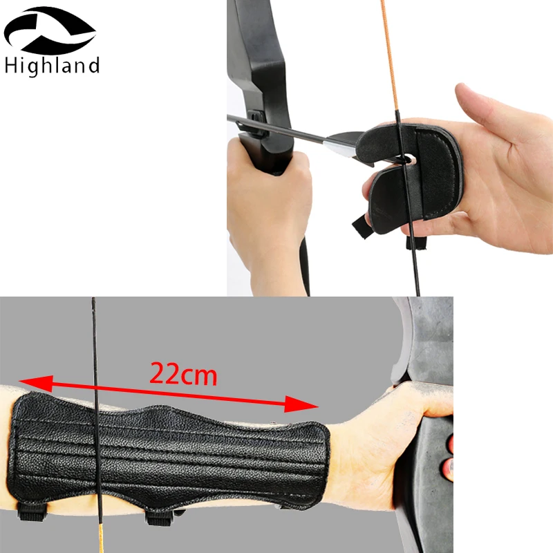 

PU Archery Hunting Protection Accessories Tools Archery Arm Guard Finger guard Glove Guard Set for Hunting Training Protection