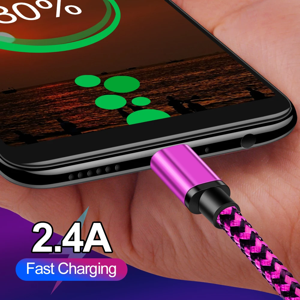 Нейлоновый Кабель Micro-USB в оплетке 1 м Синхронизация данных USB кабель зарядного устройства для samsung A50 htc huawei Xiaomi Tablet Android кабель мобильного телефона