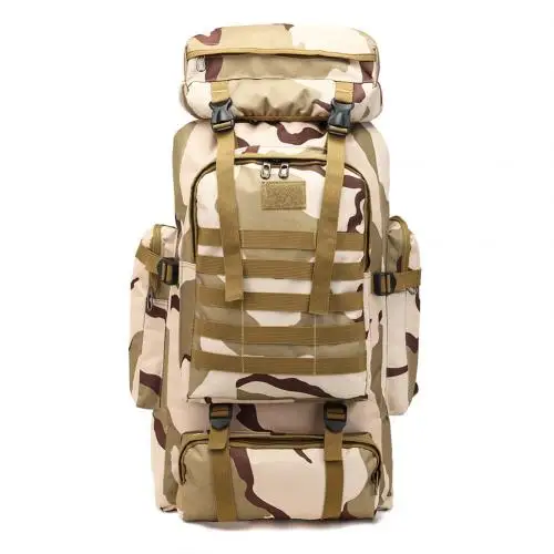80L большой емкости Ткань Оксфорд Спорт на открытом воздухе путешествия рюкзак сумка шикарный - Цвет: Plateau Camouflage