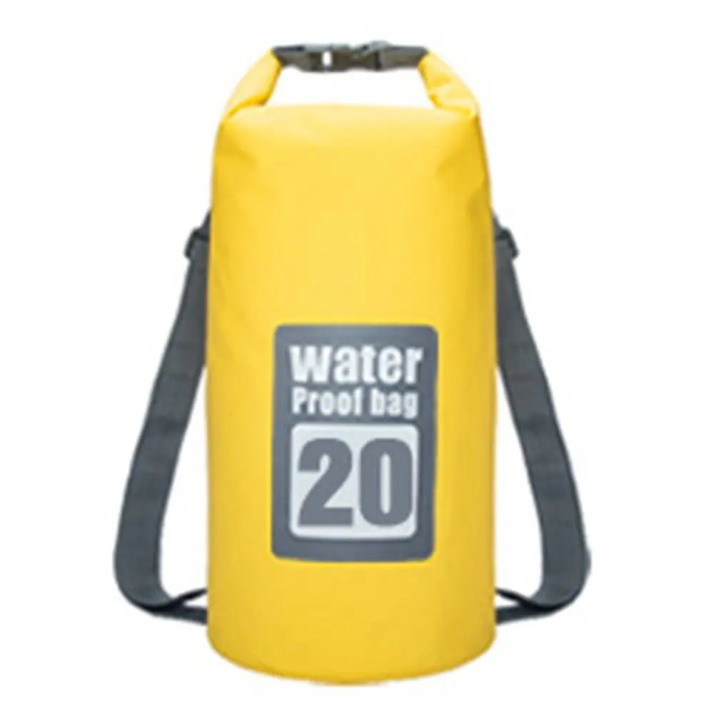 yellow 20L Открытый водонепроницаемый плавательный мешок плавать водостойкий рюкзак складное хранение дорожная сумка большая емкость для каноэ каяк рафтинг - Цвет: yellow 20L