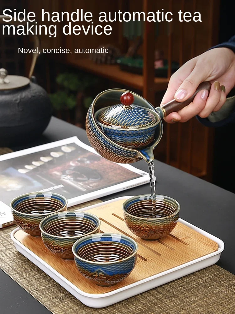 Tea Set Small Set Lazy Man Automatic Tea Making Artifact Pot Portable Travel Household Japanese Simple Cup