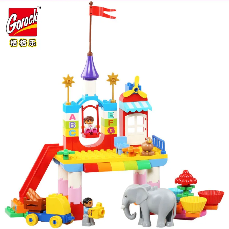 

Legoingly Big Building Blocks Girl Castle Park Slide Sofa Princess Block Kids Baby Toys Large Bricks Christmas Gift With Duplo