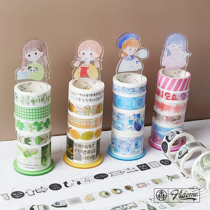 AngelHere Store васи ленты Цветочная рисовая бумага ленты украшения для ежедневника поставка пули журнал decorativetape набор Маскировочная лента