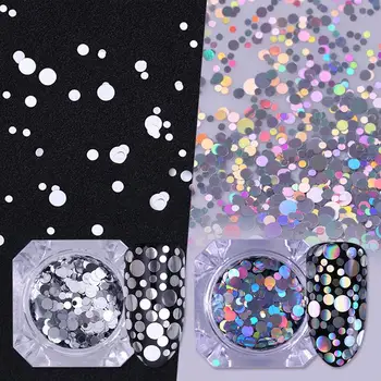 

1 Box Ultrathin Nail Sequins Colorful Nail Art Glittering Tips UV Gel Shiny Round 3D Nail Decoration Nail Accessories