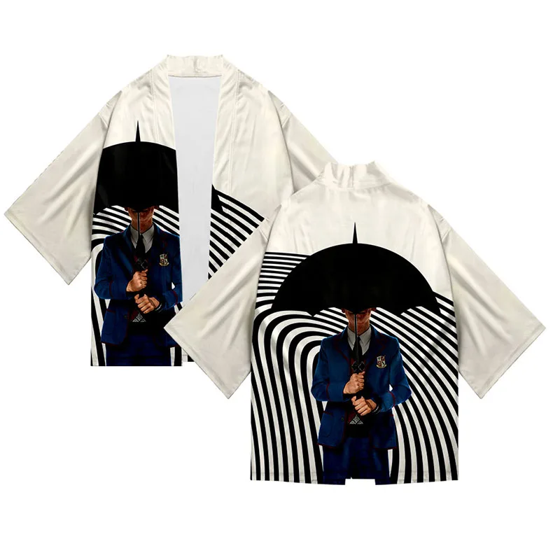 The Umbrella Academy Super Hero Kimono Shirt 3D Print Fashion Men Seven Point Sleeve Top Harajuku Sport Cardigan Jacket Clothes
