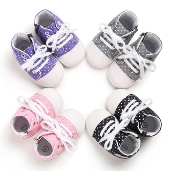 

Classic New Canvas Baby Sports Sneakers Infant Toddler Girls Soft Anti-slip Baby Shoes Dot Newborn First Walkers Shoes