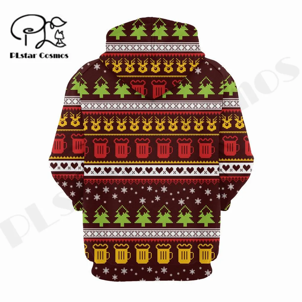 PLstar Cosmos 3DPrinted Newest Santa Beer Christmas Unique Unisex Funny Streetwear Pullover Harajuku Hoodies/Sweatshirt/Zip B-1