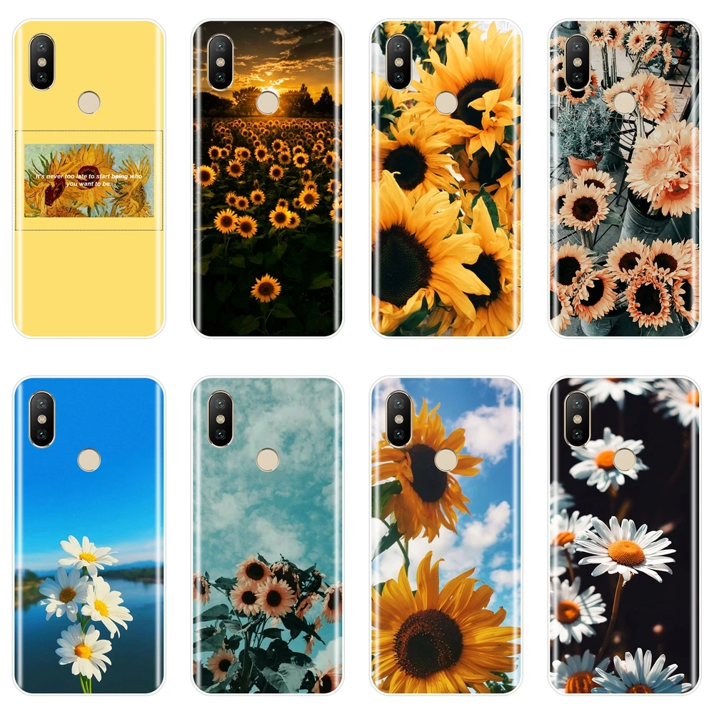 Чехол для телефона Xiaomi MiA1 MIA2 Mi8 мягкий силиконовый чехол с подсолнухом Mi A1 A2 Lite 8 SE 5