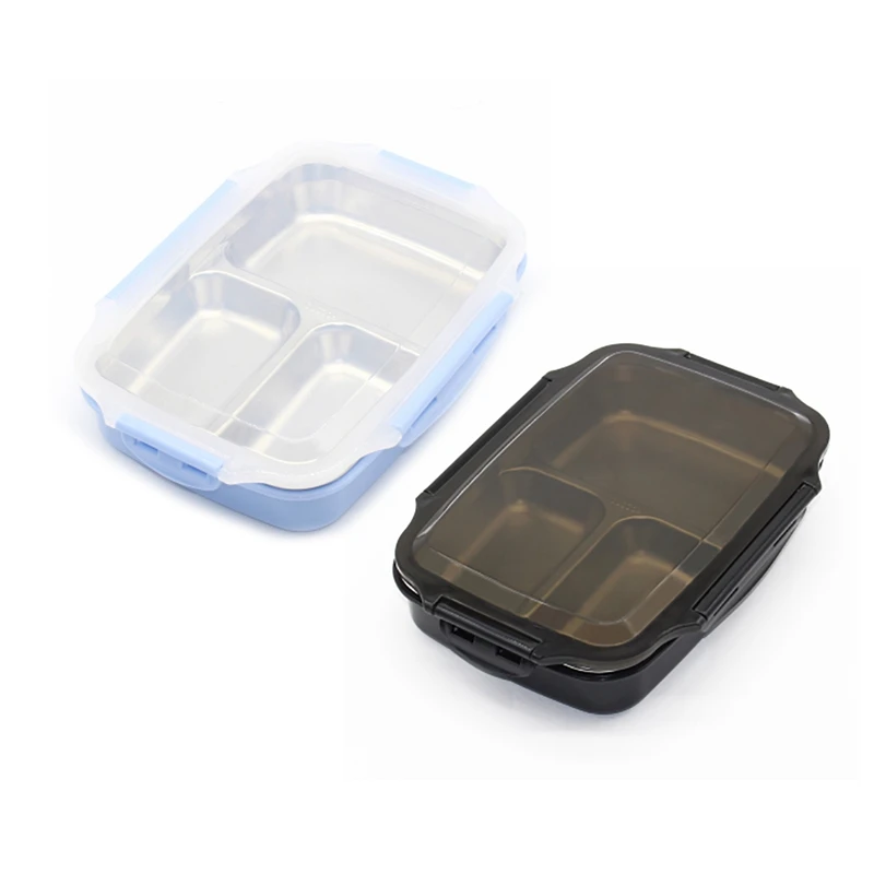 

2 Pcs Lunch Box Stainless Steel Portable Picnic Office School Food Container with Compartments Microwavable Thermal Bento Box, B