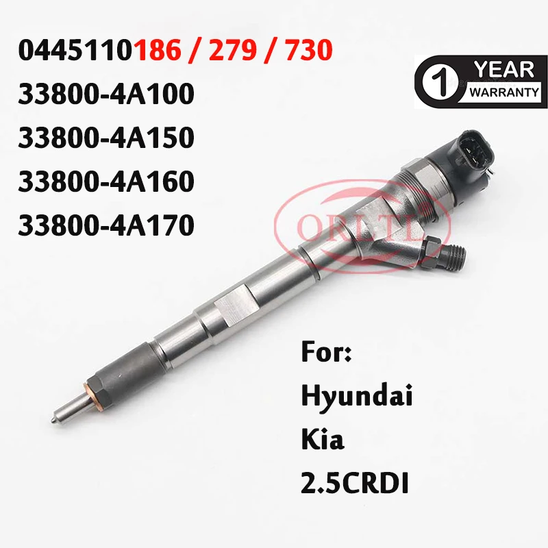 Nozzle 33800-4A100 2.5CRDI Common Rail Injector 0445110186 for BOSCH HYUNDAI KIA