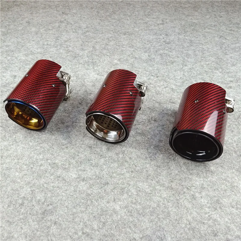 

Red Carbon Fiber Exhaust Pipe For BMW M135I M140I M235I M240I M335I M340I M435I M440I F87 M2 F80 M3 F82 F83 M4 Car Muffler Tip