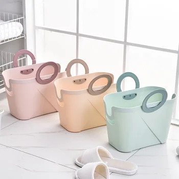 

Portable Laundry Storage Basket Foldable Sundries Vegetable Fruit Dirty Clothes Children Toys Home Bathroom Storage Bag
