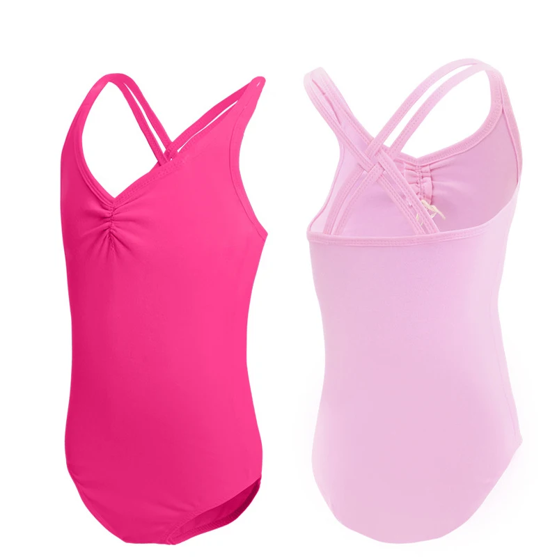 5 Color Sofe Cotton Dance Ballet Leotards For Girls Ballet Dance Dancewear Gymnastics Leotard Two Straps Dress
