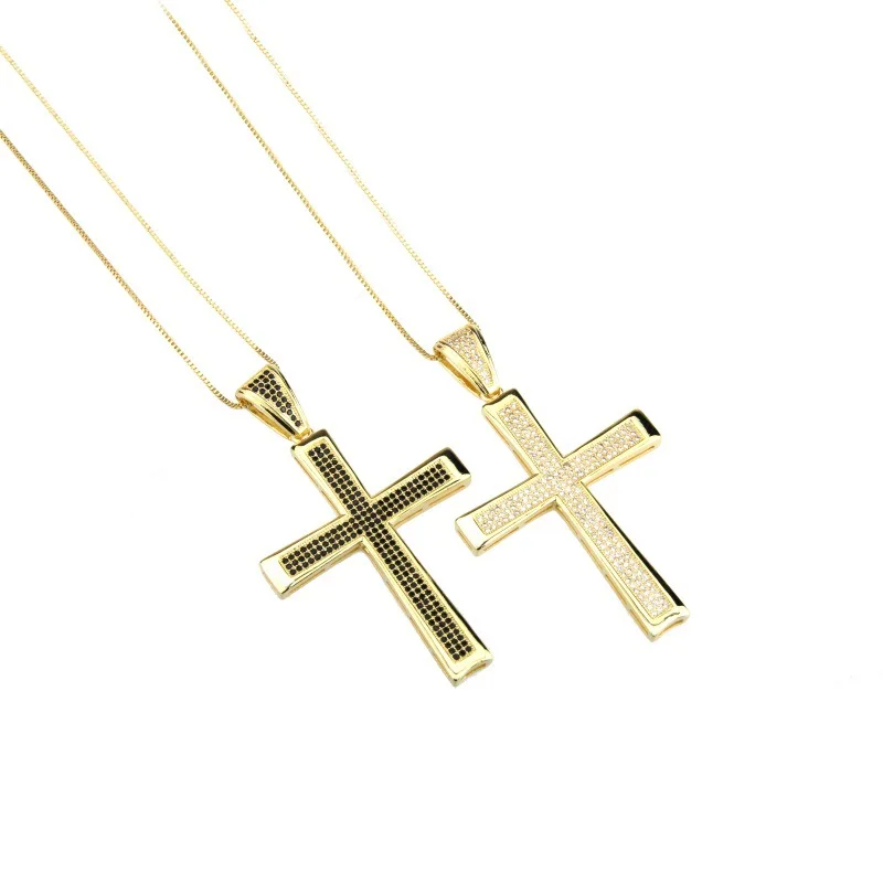 

Hot Sales Cross Gold-plated Necklace Catholic Religious Pendant he zi lian Adjustable