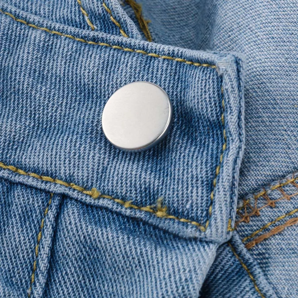 Womail, рваные джинсовые комбинезоны для женщин, женские джинсовые узкие брюки, на завязках, средняя талия, синие пуговицы, женские брюки, комбинезоны, джинсы
