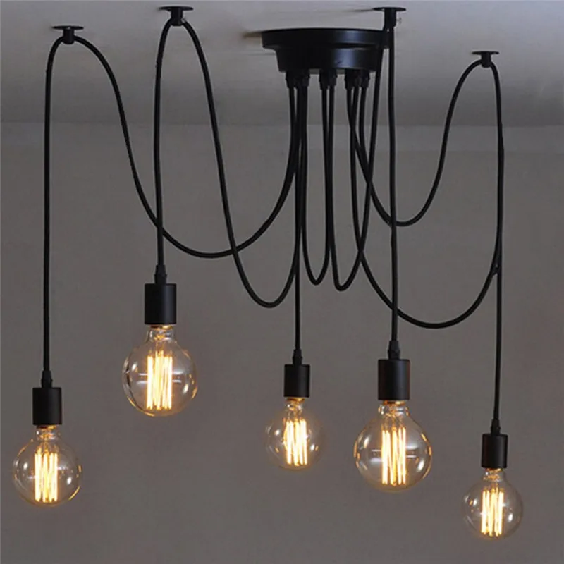 DIY Spider Chandelier Industrial Pendant Lights E27 Modern Ceiling Hanging Lamp Dinning Living Room Courtyard Lighting Fixture