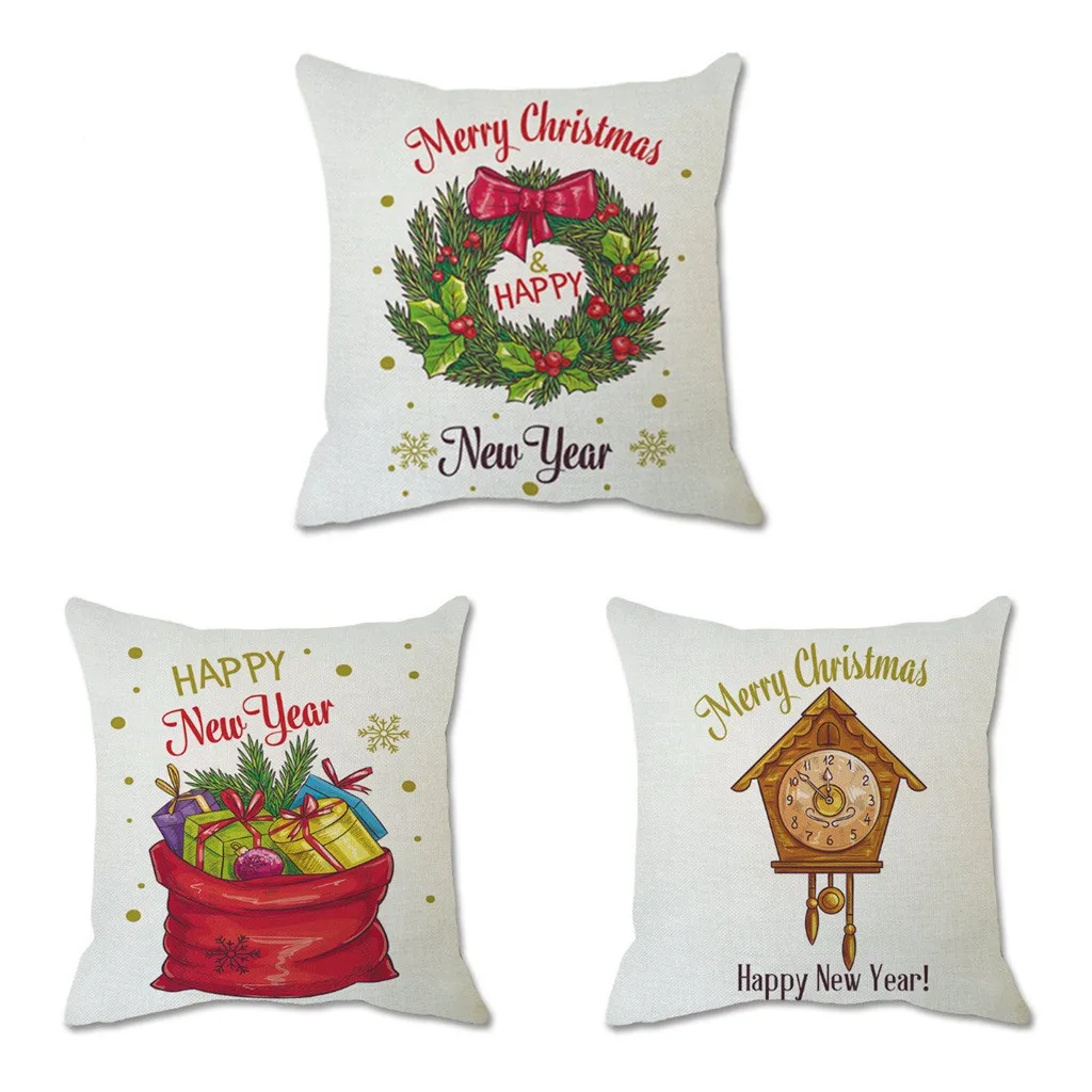 

1pcs Merry Christmas Pillow Case Sofa Cushion Covers Party Decorative Pillowcases Happy New Year 2021 Gifts Aug 31st