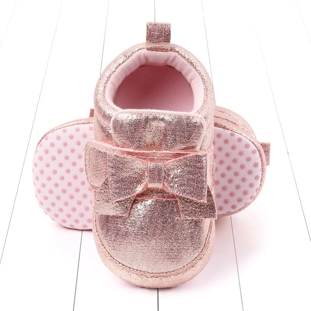 Детская обувь для малышей Милая осенне-зимняя Повседневная Теплая обувь с бантиком для маленьких мальчиков и девочек кожаные ботинки с мягкой подошвой