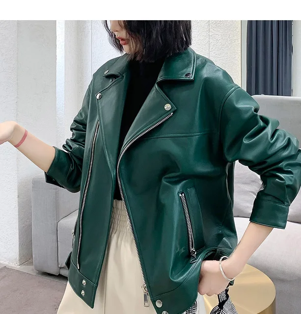 YR!Free shipping.fashion Ladies genuine leather jackets.chic ,trendy ,vintage sheepskin tops