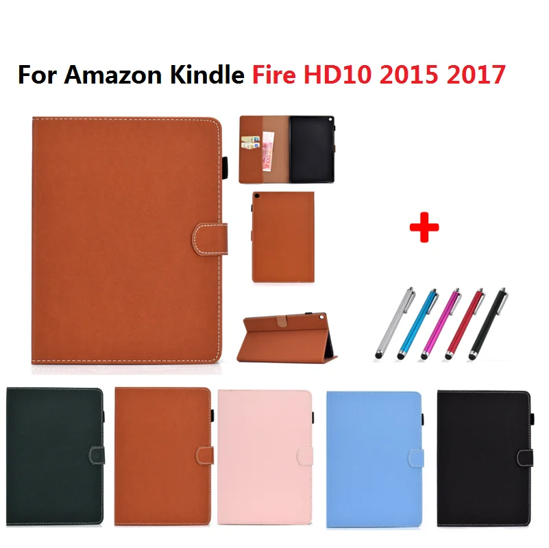 For HD10 Brown Blue Pink Black Case Amazon Kindle Fire 2017 2015 Cover Shell HD 10 10.1&quot | Компьютеры и офис