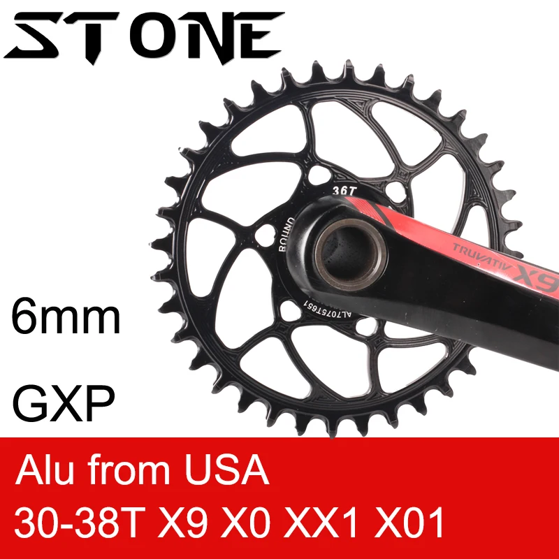 Каменная круглая цепь 6 мм смещение для SRAM gxp X9 X0 XX1 X01 eagle 28t 30t 32 34 36 38T прямое Крепление велосипедная Звездочка зубная пластина 6 мм