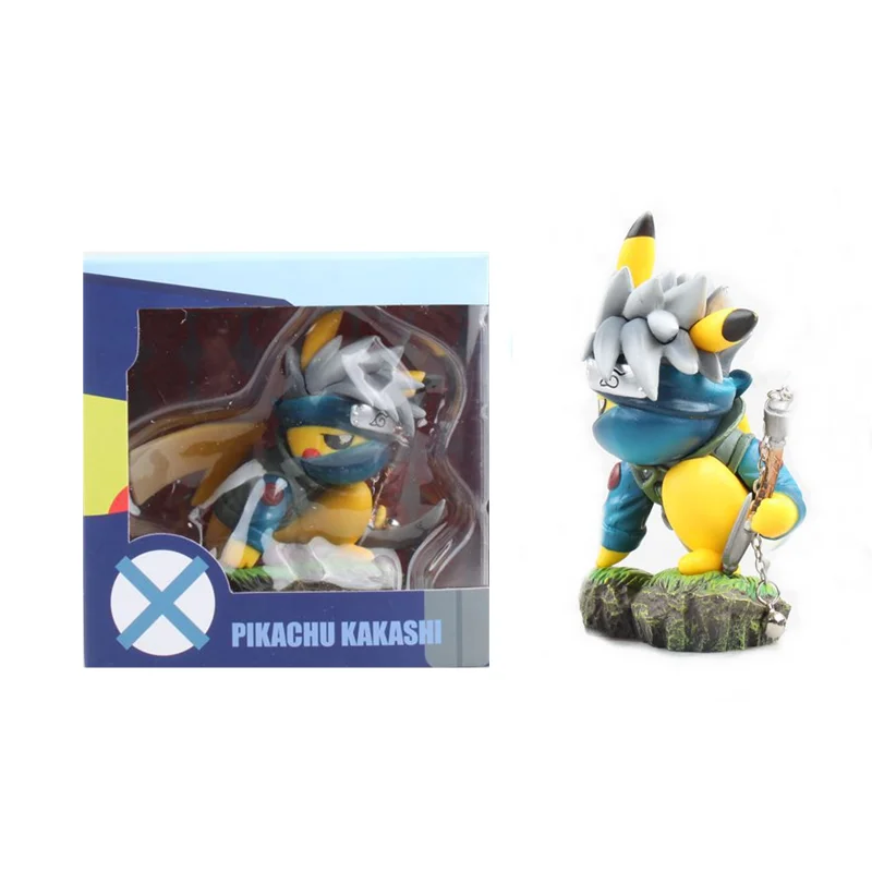 Anime Figure Pokemon Pikachu Cosplay Naruto Kakshi PVC Kakashi Figurine Shippūden Figma TAKARA TOMY Brinquedos Toy Juguetes Xmas