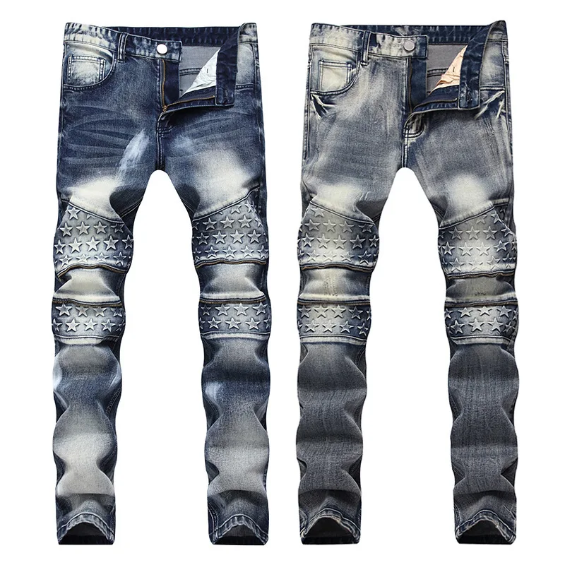 

High street man and straight jeans pants of the cultivate morality locomotive elastic restoring ancient ways biker jeans