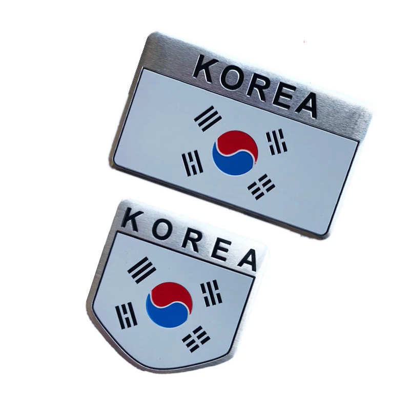 3d Metal Korea Flag National Flag Badge Car Front Grille Emblem Sticker